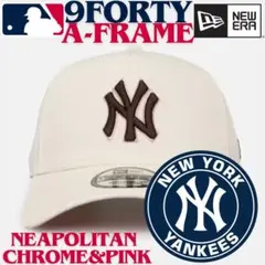 【海外限定】ニューエラ ニューヨークヤンキース 9FORTY Aフレーム クロム
