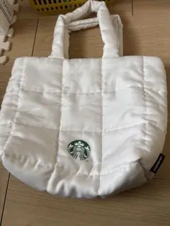 Starbucks キルティング トートバッグ ホワイト