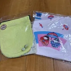 和風パターンポーチとガーゼハンカチ