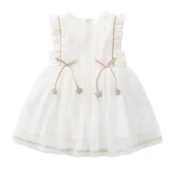 海外子供服 チュールワンピース ドレス ホワイト 90