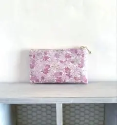 リバティ＊サマーストロベリーズ(ピンク)ミニケース　ポーチ　ハンドメイド