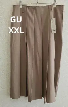 GU プリーツスカート ベージュ XXL
