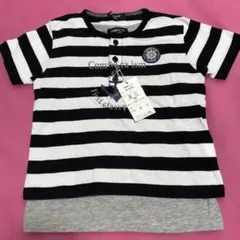 COMME CA ISM ボーダー ヘンリーネック Tシャツ 100Aのサムネイル