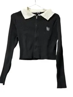 Availブラック 襟付きニット Lサイズ