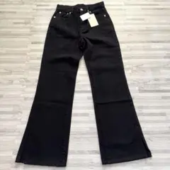 【新品】MySugarBaby ブラックフレアデニム MSB刺繍入り M