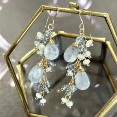 希少✳︎シンデレラアクアマリン　イリデッセンスアクアマリン　14kgf