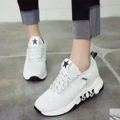 スニーカー インヒール ウォーキング 普段着 疲れない 快適 柔軟 シューズs