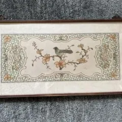 猫と薔薇 蝶図 刺繍絵 額入り 大判シルクアート 蘇州刺繍 - メルカリ