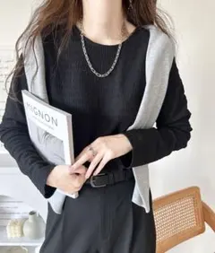 クルーネックジャガードプルオーバー（長袖）