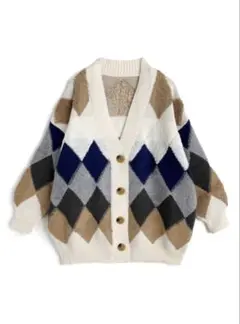 GRL ダイヤ柄Ｖネックニットカーディガン