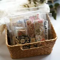 インド刺繍リボンハギレセット 花柄 多色