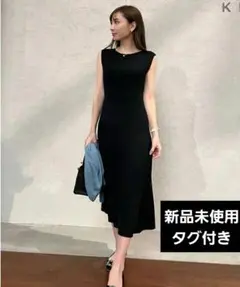 神戸レタス★新品未使用岡部あゆみコラボリブニットノースリーブワンピース