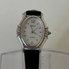 稼働 SEIKO EXCELINE シルバー オーバル 6Pダイヤ 3針 - メルカリ