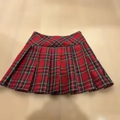 SHEIN レッドチェック プリーツスカート S