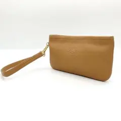 【LOEWE】ポーチ　アナグラム型押し　レザー　ブラウン