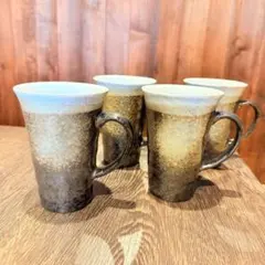 グラデーション陶器マグカップ4個セット
