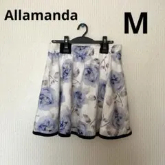 花柄フレアスカート ひざ丈 ウエストゴムのサムネイル