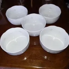 有田焼透かし花模様小鉢5個セット