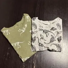 H&M 恐竜柄 Tシャツ 2枚セット 122/128