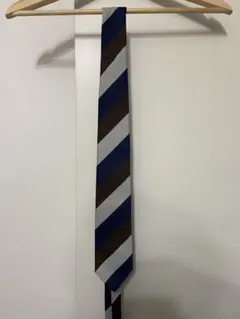 MAN ABOUT TOWN ネクタイ 青茶ストライプ