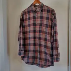 ユニクロ U ライトフランネルワイドフィットチェックシャツ 長袖 XS