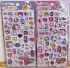 ☆海外限定ハローキティボンボンドロップシール☆2点セット☆ハローキティ立体シール