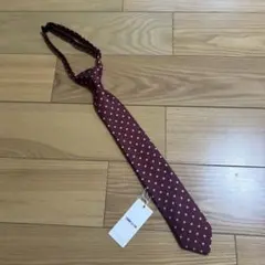 新品未使用☆コムサ イズム　エンジ　ドット柄ネクタイ②LL