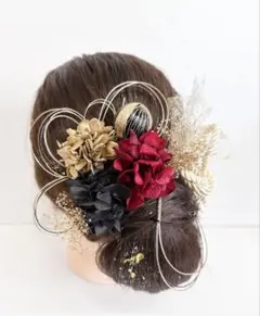 no.5174 成人式髪飾り　成人式　卒業式　髪飾り　ヘアアクセ　金箔　水引