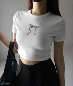 ミニリボンショートちびＴシャツ ミームセレクト　ホワイト　zozo購入品