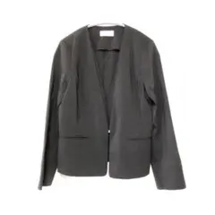 index ノーカラージャケット 黒 シンプル