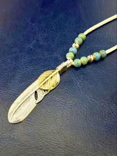 上金フェザーネックレス アクセ インディアンジュエリー アメカジ
