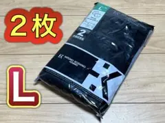 アウトゴムスタンダードブリーフ 前開き Lサイズ 2枚セット ブラック