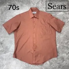 70s Sears シアーズ 半袖シャツ ポケット ポリシャツ ピンク XLのサムネイル