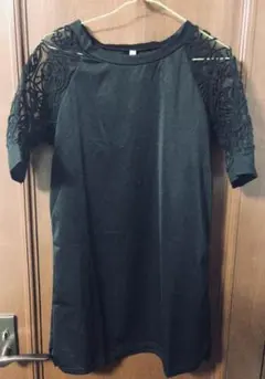 【524】コードレース花柄 通勤 Aライン シフォン切替袖 XL 新品・未使用