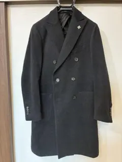 中古】LARDINI チェスターコート ネイビー - メルカリ