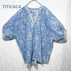 チチカカ 花柄ブラウス Fサイズ コットン100% ゆったり 夏トップスのサムネイル