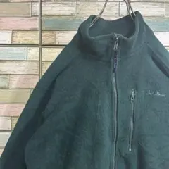 【80's】エルエルビーン　フリースジャケット　フルジップ　ワンポイント刺繍ロゴ