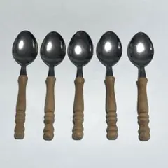 木製ハンドル スプーン( 5本セット)