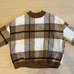olive des olive チェック柄　ニットセーター