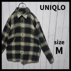【UNIQLO】 フランネルチェックシャツ　長袖　オンブレ　F602