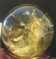 虹入りブラジル産　レムリアンシード クリスタル スフィア　レア大玉約 70mm