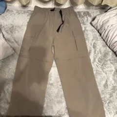ベージュ カーゴパンツ ウエストゴム付き