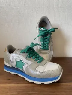 【ATLANTIC STARS】 スニーカー シルバー/ブルー/グリーン