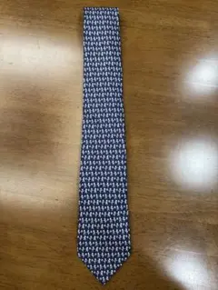 【美品】フェラガモ　ネクタイ　ネイビー