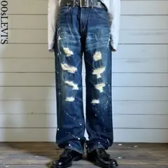 美品00s Levi's503 ヘビーオンス ダメージ加工デニム W30 日本製