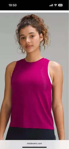 ルルレモンFold-Over Running Tank Topサイズ8