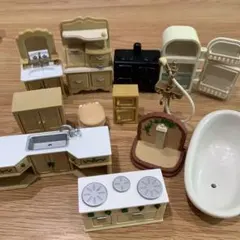 シルバニアファミリー 家具セット　キッチン　洗面　シャワー　バスルーム