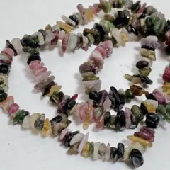 ct118/天然石◇ミックストルマリン　さざれロング1連