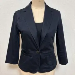 スープ　SOUP ネイビー テーラードジャケット 9AR １つボタン