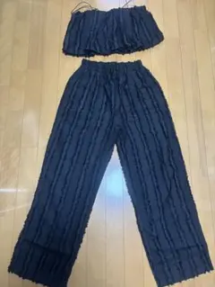 AND SEARCHフリンジストライプバルーンキャミセットアップ